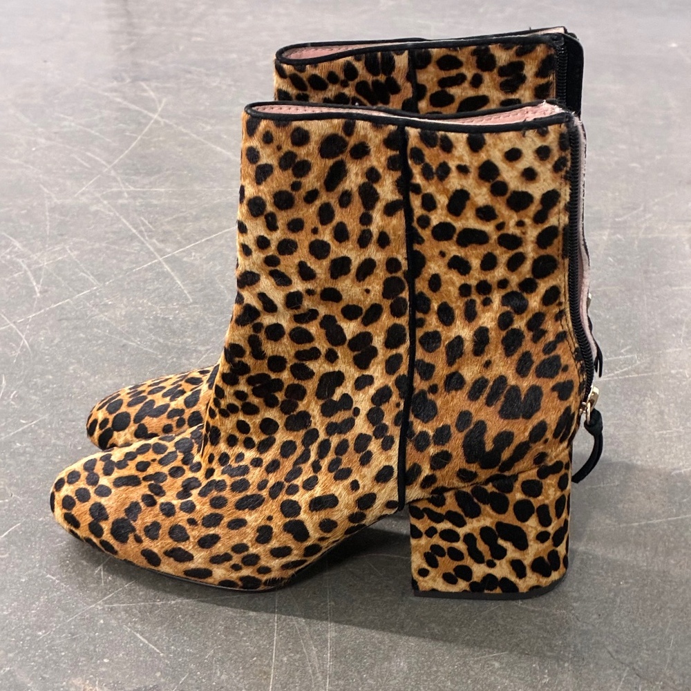J Crew Leather Leopard Print Bootie